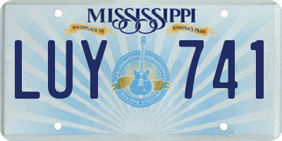 MS license plate LUY741