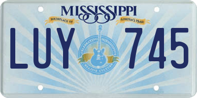 MS license plate LUY745
