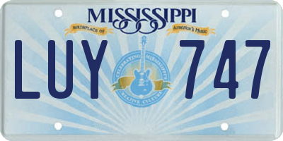 MS license plate LUY747