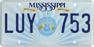 MS license plate LUY753