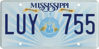 MS license plate LUY755