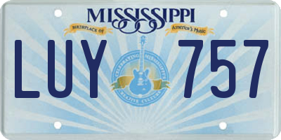 MS license plate LUY757