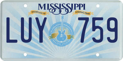 MS license plate LUY759