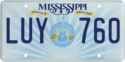 MS license plate LUY760