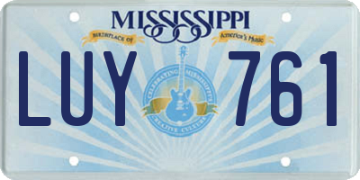 MS license plate LUY761