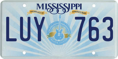 MS license plate LUY763