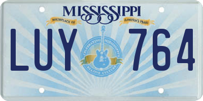 MS license plate LUY764