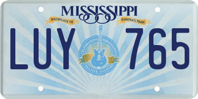 MS license plate LUY765