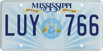 MS license plate LUY766