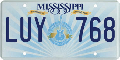 MS license plate LUY768