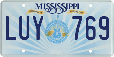 MS license plate LUY769