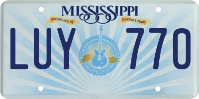 MS license plate LUY770