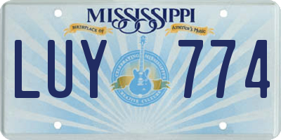 MS license plate LUY774