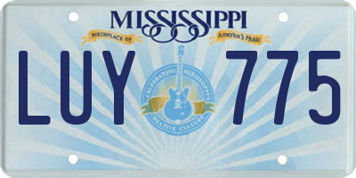 MS license plate LUY775