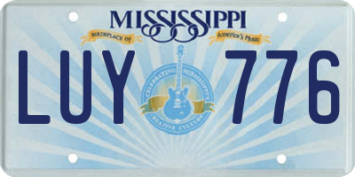 MS license plate LUY776