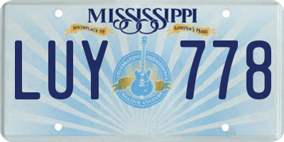 MS license plate LUY778
