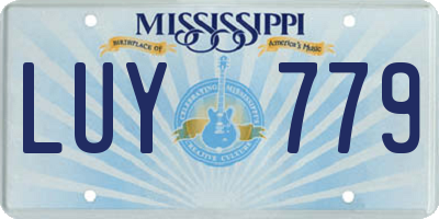 MS license plate LUY779