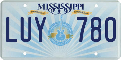 MS license plate LUY780