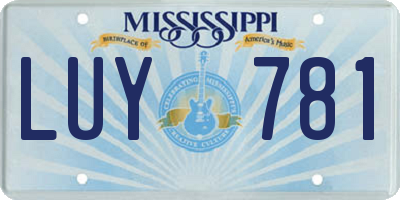 MS license plate LUY781