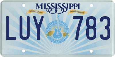 MS license plate LUY783