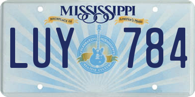 MS license plate LUY784