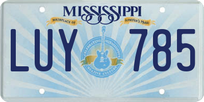 MS license plate LUY785