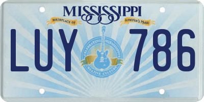 MS license plate LUY786
