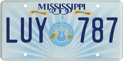 MS license plate LUY787