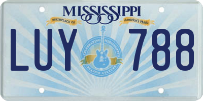 MS license plate LUY788