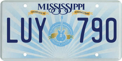 MS license plate LUY790