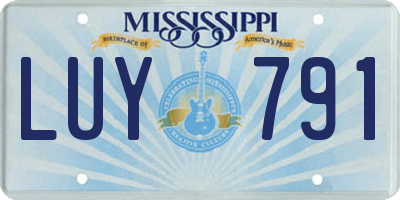 MS license plate LUY791