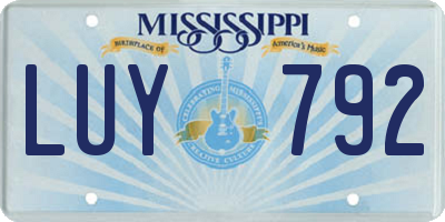 MS license plate LUY792