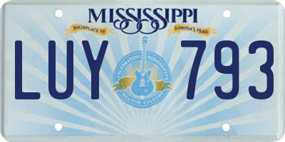 MS license plate LUY793
