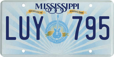MS license plate LUY795