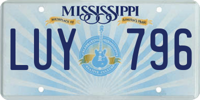 MS license plate LUY796