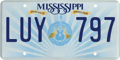 MS license plate LUY797