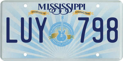 MS license plate LUY798