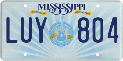 MS license plate LUY804