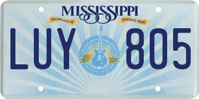 MS license plate LUY805