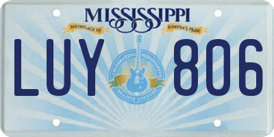 MS license plate LUY806