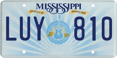 MS license plate LUY810