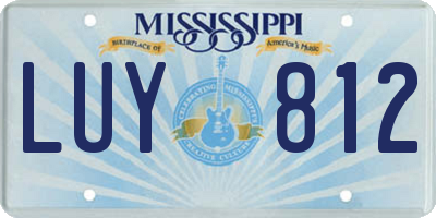 MS license plate LUY812