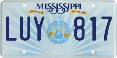 MS license plate LUY817