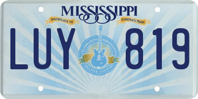 MS license plate LUY819
