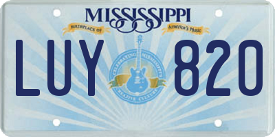 MS license plate LUY820