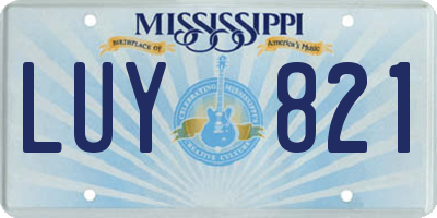 MS license plate LUY821