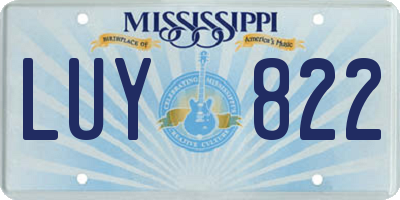MS license plate LUY822