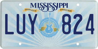 MS license plate LUY824