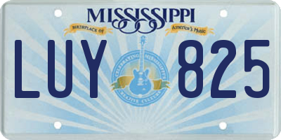 MS license plate LUY825