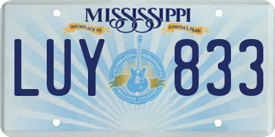 MS license plate LUY833